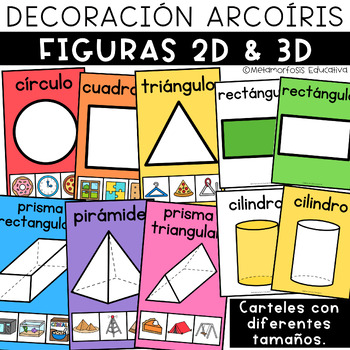 Preview of CARTELES DECORACIÓN (SALÓN DE CLASES) ARCOÍRIS FIGURAS 2D & 3D - SHAPES POSTERS
