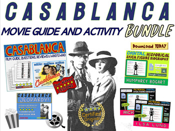 Preview of CASABLANCA BUNDLE! Movie Guide, Games, Activities, and Historical Stick Figures