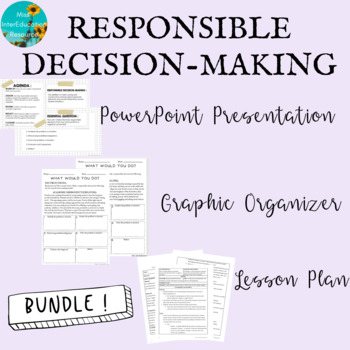 Preview of Responsible Decision-Making: Lesson Plan and PowerPoint (Casel's SEL Framework)