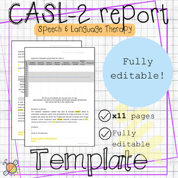 CASL 2 Comprehensive Assessment Spoken Language Report template