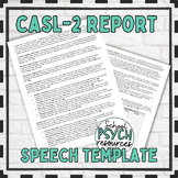 CASL-2 Report Template Speech Language Special Education A