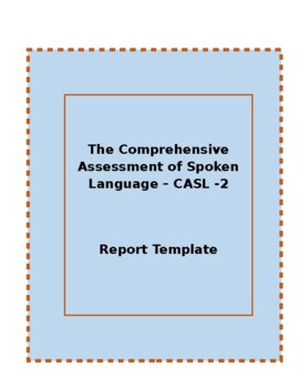 Preview of CASL-2  Speech Therapy Test Template