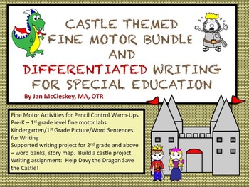 Preview of CASTLE THEMED  FINE MOTOR BUNDLE / DIFFERENTIATED WRITING FOR SPECIAL EDUCATION
