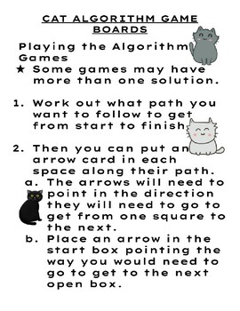 Preview of CAT Algorithm Game - Unplugged Coding Mazes