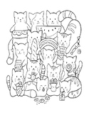 CAT COLORING PAGE, CAT ACTIVITIES, CAT CRAFTS, MINDFULNESS