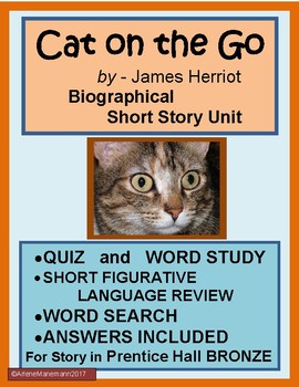 Preview of CAT ON THE GO by James Herriot, Short Story Unit