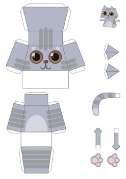 CAT-themed Cut out Game/Paper Craft by Dancing Donut | TPT
