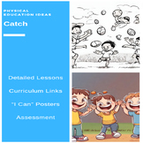 P.E. Catch Units, Lessons, Assessments, Posters & Student 