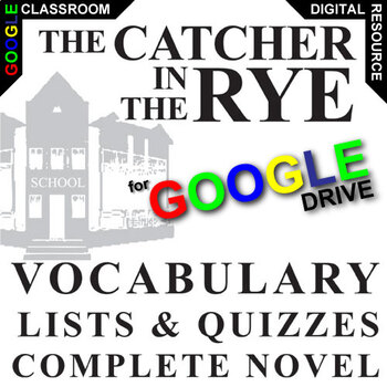 Preview of CATCHER IN THE RYE Vocabulary List & Self-Grading Quiz DIGITAL (150 words)