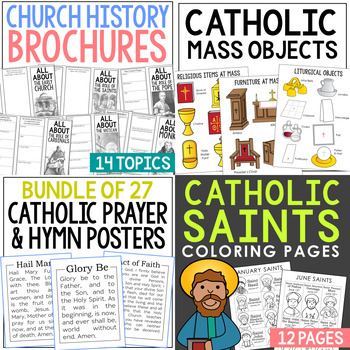 CATHOLIC ACTIVITIES Bundle | Projects | Posters | Coloring Pages | Research