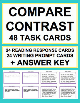 Preview of COMPARE AND CONTRAST TASK CARDS