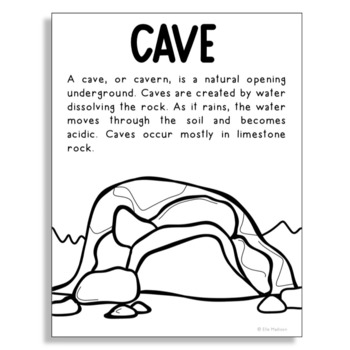 Download CAVE - BIOMES AND LANDFORMS Coloring Page for Craft Projects and Activities