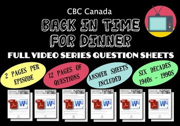 Preview of CBC Canada: Back In Time For Dinner Episode Question Sheets