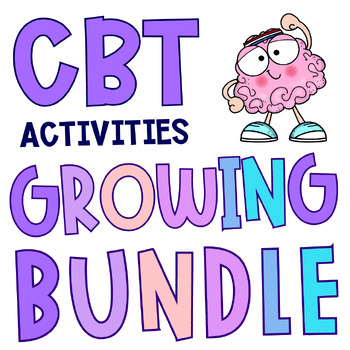 Preview of CBT Cognitive Behavioral Therapy Counseling Activity and Workbook Growing BUNDLE