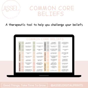 Preview of CBT Common Core Beliefs Tool for Mental Health Practice Cognitive Behavioral