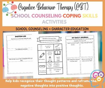 Preview of CBT Emotional Activity Pack for Grades 3 - 6, Charcter Education Printables