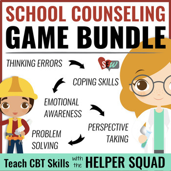 Preview of CBT School Counseling Game Bundle | Individual Counseling | Helper Squad