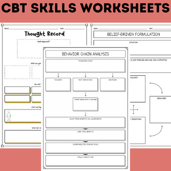 Preview of CBT Skills Worksheets