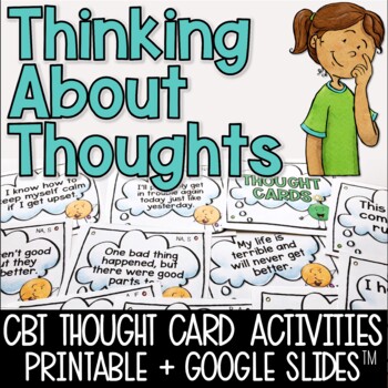 Preview of CBT Thought Cards and Activities for Positive Thinking