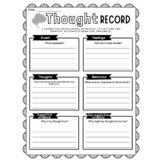 CBT Thought Record Worksheet | Therapy Worksheet | Thought Log