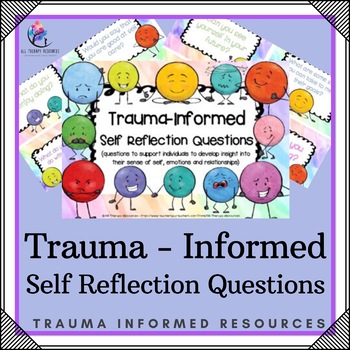 Preview of CBT Trauma Informed Self Reflection Questions -  identity, emotion, relationship