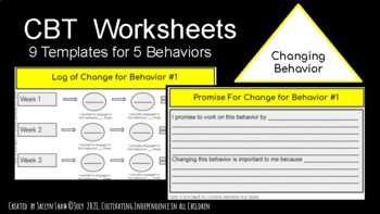 Preview of CBT Printable & Interactive DIGITAL WORKBOOKS_ Zoom Therapy _"Changing Behavior"
