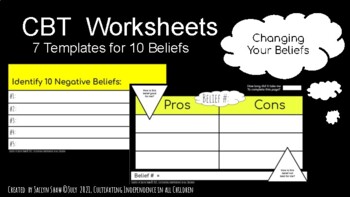 Preview of CBT Worksheets - "Changing Beliefs"