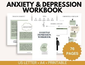 Preview of CBT Worksheets and Handouts for Depression and Anxiety