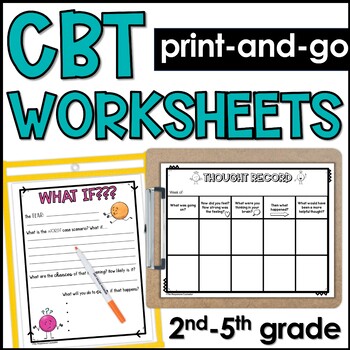 CBT Worksheets for Elementary by The Responsive Counselor | TpT