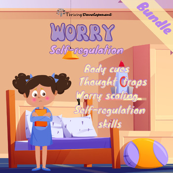 Preview of CBT Worry Bundle: Anxiety cues, Scaling, Negative Thought Patterns, and more!