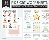 CBT worksheets for kids, worry and anxiety, coping skills,