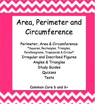 Preview of CC 6th Grade Math Unit BUNDLE: Area, Perimeter, Circumference & Angles/Triangles