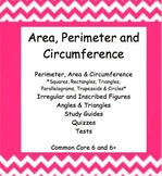 CC 6th Grade Math Unit BUNDLE: Area, Perimeter, Circumfere