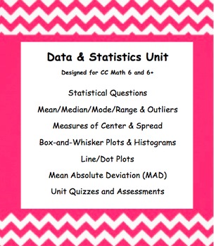 Preview of CC 6th Grade Math Unit BUNDLE: Data & Statistics