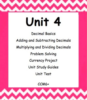 Preview of CC 6th Grade Math Unit BUNDLE: Decimal Operations