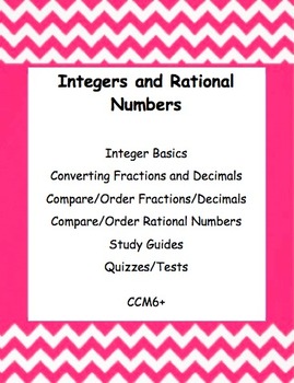 Preview of CC 6th Grade Math Unit BUNDLE: Integers and Rational Numbers