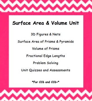Preview of CC 6th Grade Math Unit BUNDLE: Surface Area and Volume