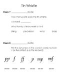 CC Weeks 7-12 Tin Whistle Notebook Page