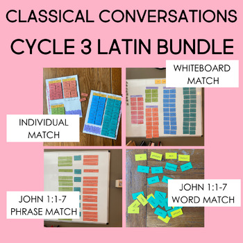 Preview of CC Cycle 3 Latin *BUNDLE* | activities for Latin vocabulary and John 1:1-7