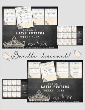 Preview of CC Cycle 3 Latin Posters Printable Weeks 1-24
