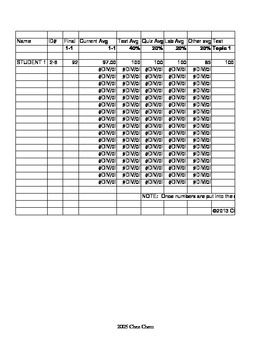 Preview of CC Gradesheet Quarter 1