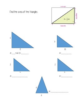 Classical Conversations Math Review- Area of a Triangle, Week 18 (All ...