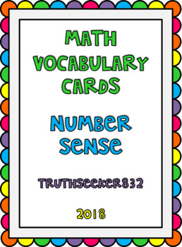 Preview of Illustrated Math Vocabulary Cards – Number Sense