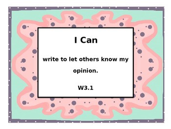 Preview of CC Writing "I Can" posters and plates