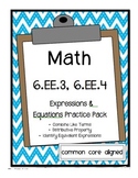 6.EE.3 & 6.EE.4: Algebraic Expressions & Equations Practice Pack