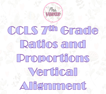Preview of CCLS 7th Grade Ratios and Proportions Vertical Alignment