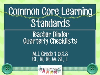 Preview of CCLS Grade 1 Quarterly Teacher Checklist and Tracker