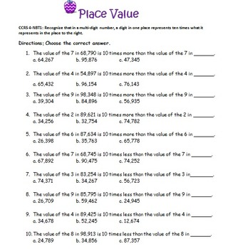 Preview of Common Core Place Value