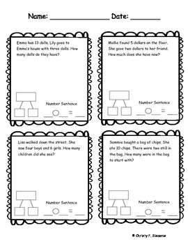 Preview of CCSS Word Problems-Illustrate, write equations, and solve problems