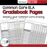 3rd Grade ELA Common Core Gradebook Pages **EDITABLE**